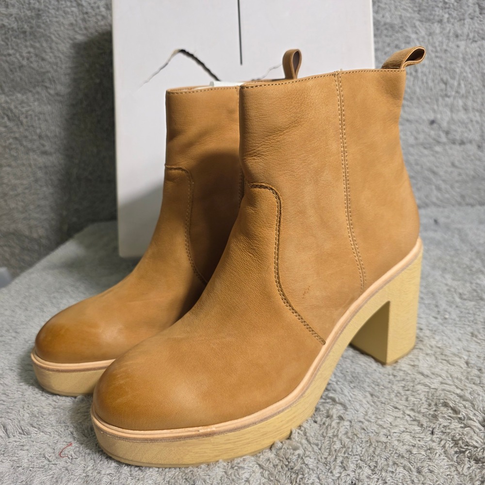 Dolce Vita Cecile Nubuck Leather Platform Block Heel Ankle Boots Booties 11‎ NIB